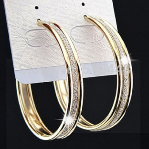 Gold Frosted Big Hoop Earrings