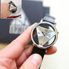 Unique Hollowed-out Triangular Dial Analog Wrist Watch