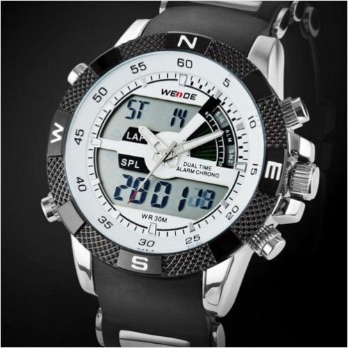 Analog Digit Dual Time Display Watch