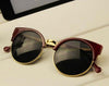 Cat Eye Semi-Rimless Sunglasses - Super Round Circle